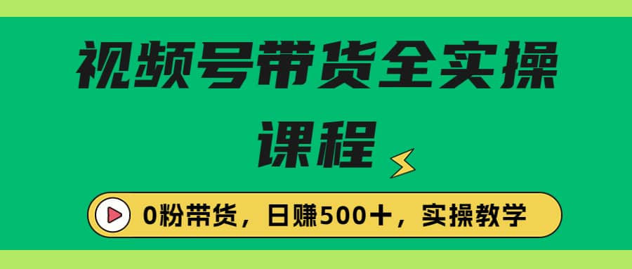 收费1980的视频号带货保姆级全实操教程，0粉带货-时光资源网