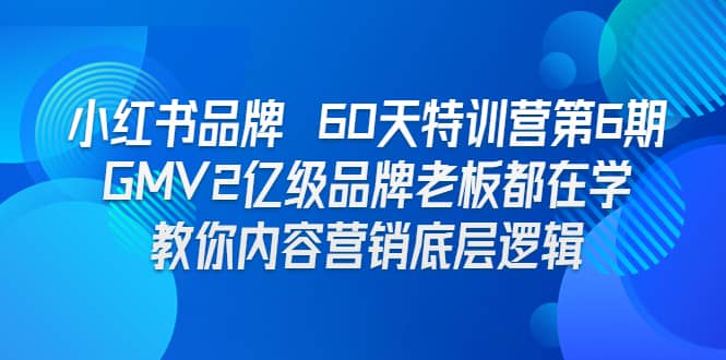 小红书品牌 60天特训营第6期 GMV2亿级品牌老板都在学 教你内容营销底层逻辑-时光资源网
