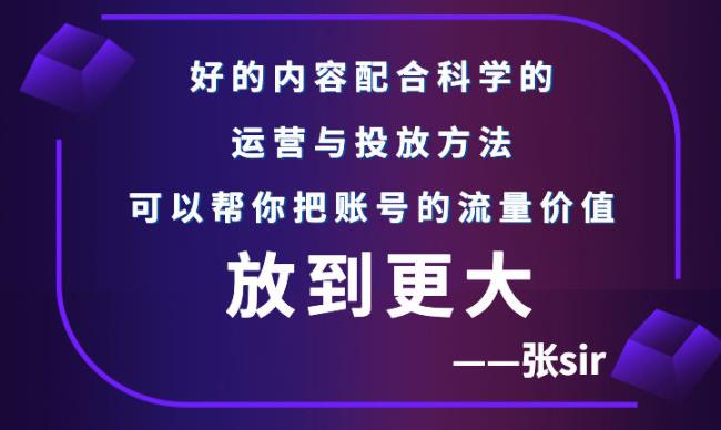 张sir账号流量增长课，告别海王流量，让你的流量更精准-时光资源网
