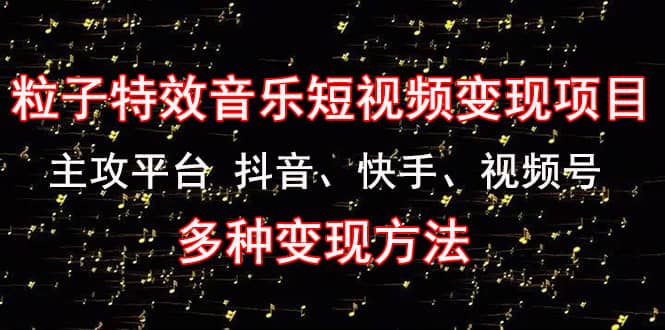 《粒子特效音乐短视频变现项目》主攻平台 抖音、快手、视频号 多种变现方法-时光资源网