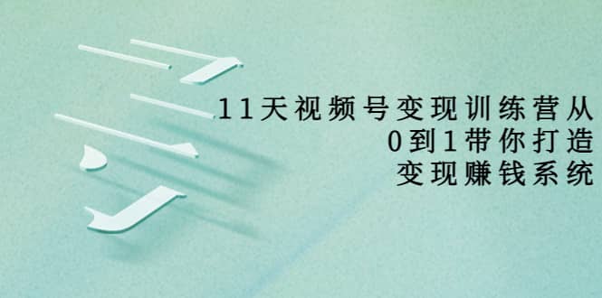 好望角·11天视频号变现训练营，从0到1打造变现赚钱系统（价值398）-时光资源网