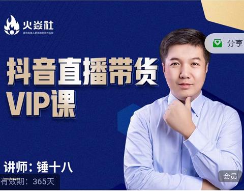 锤十八-抖音直播带货VIP课，专注直播带货有效盈利模式-时光资源网