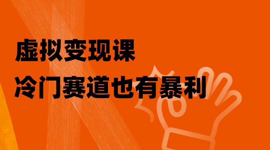 虚拟变现课，冷门赛道也有暴利，手把手教你玩转冷门私域-时光资源网