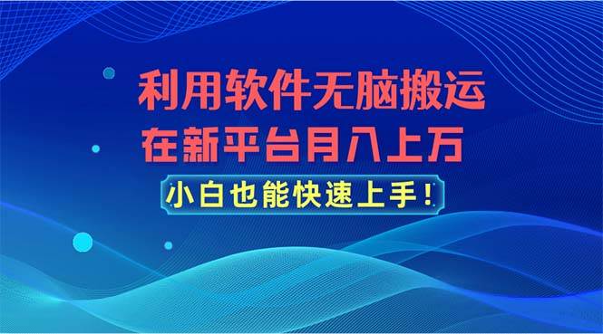 利用软件无脑搬运，在新平台月入上万，小白也能快速上手-时光资源网