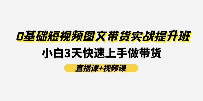 0基础短视频图文带货实战提升班(直播课+视频课)：小白3天快速上手做带货-时光资源网