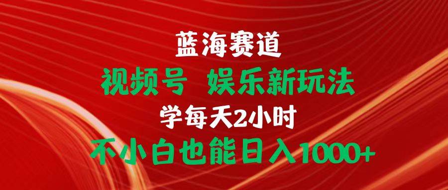 蓝海赛道视频号 娱乐新玩法每天2小时小白也能日入1000+-时光资源网