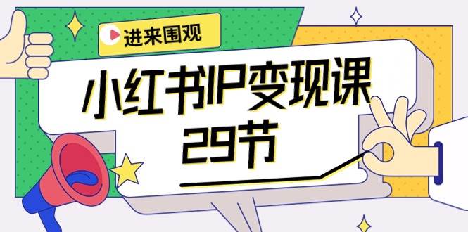 小红书IP变现课：开店/定位/IP变现/直播带货/爆款打造/涨价秘诀/等等/29节-时光资源网