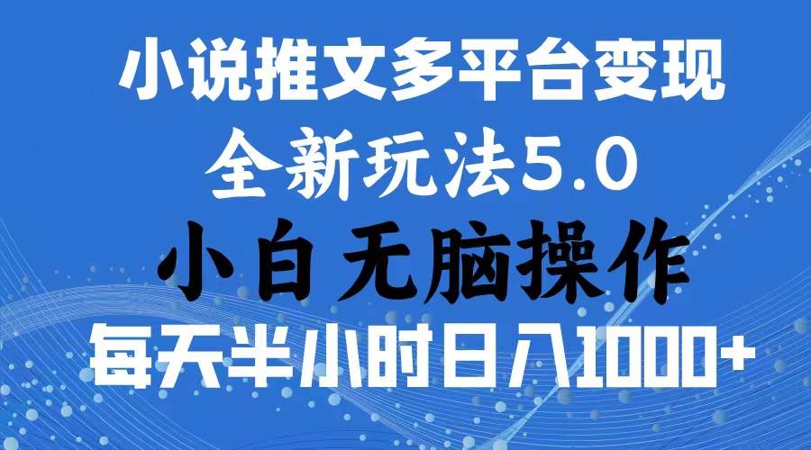 2024年6月份一件分发加持小说推文暴力玩法 新手小白无脑操作日入1000+ …-时光资源网