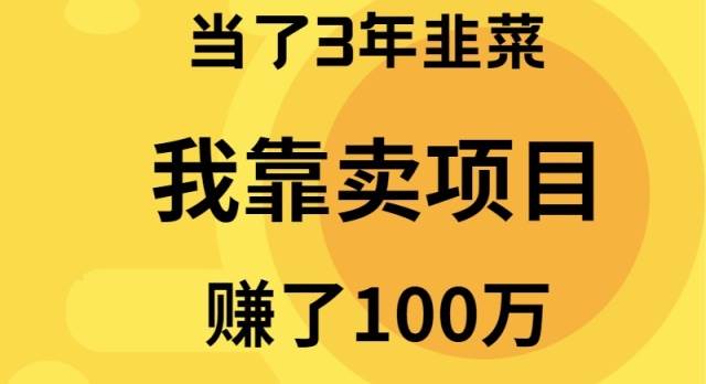 当了3年韭菜，我靠卖项目赚了100万-时光资源网