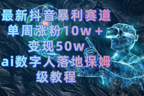 最新抖音暴利赛道，单周涨粉10w＋变现50w的ai数字人落地保姆级教程-时光资源网
