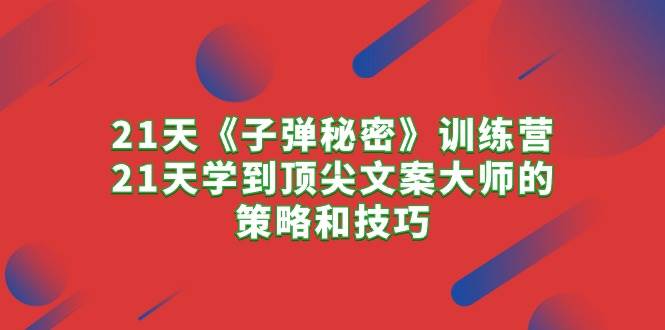 21天《子弹秘密》训练营，21天学到顶尖文案大师的策略和技巧-时光资源网