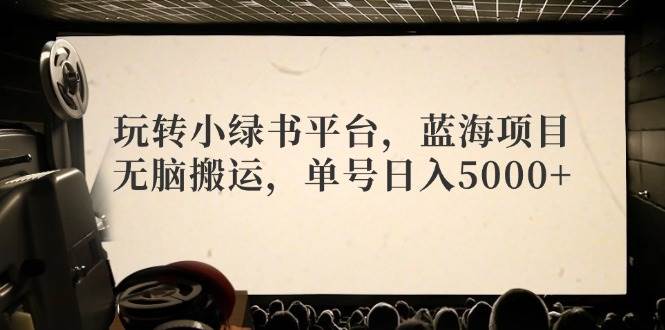 玩转小绿书平台，蓝海项目，无脑搬运，单号日入5000+-时光资源网