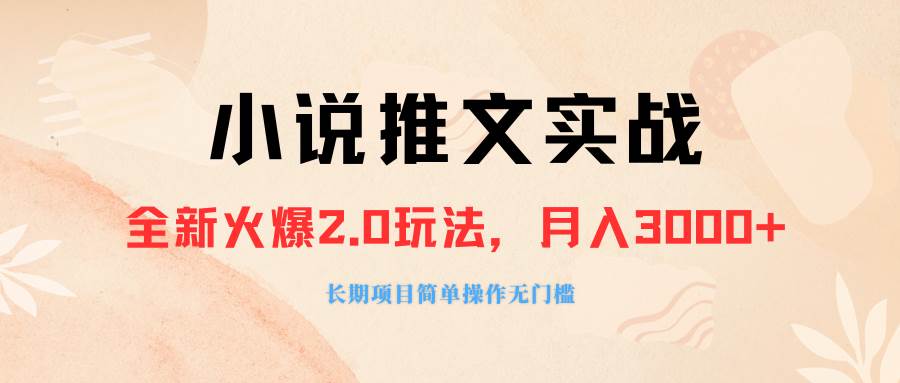 外面收费990的小说推广软件，零粉丝可变现，月入3000+，小白当天即上手-时光资源网