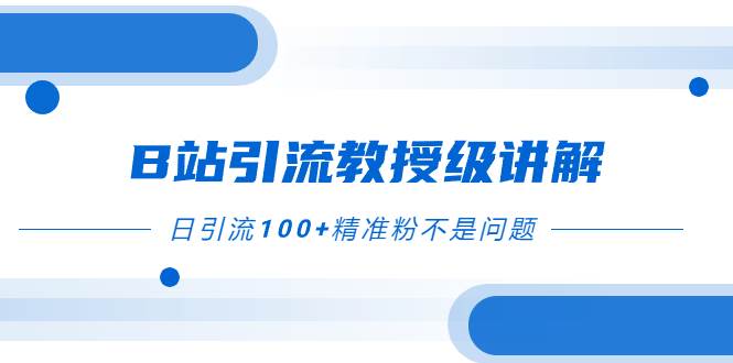 B站引流教授级讲解，细节满满，日引流100+精准粉不是问题-时光资源网