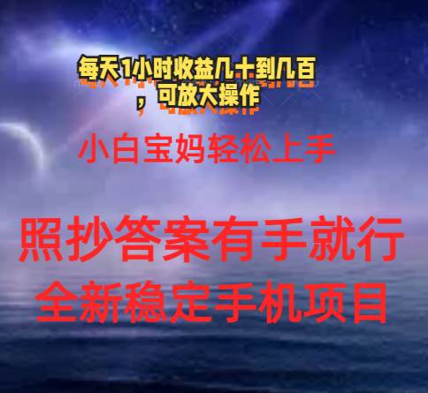 0门手机项目，宝妈小白轻松上手每天1小时几十到几百元真实可靠长期稳定-时光资源网