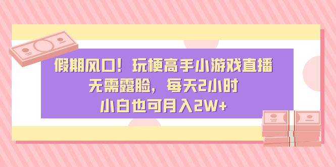 假期风口！玩梗高手小游戏直播，无需露脸，每天2小时，小白也可月入2W+-时光资源网