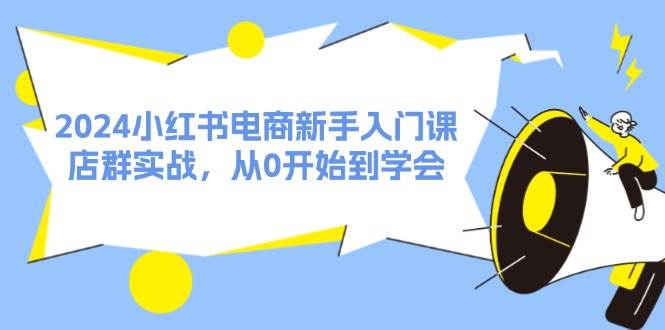 2024小红书电商新手入门课，店群实战，从0开始到学会（31节）-时光资源网