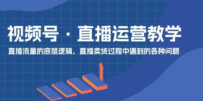 视频号 直播运营教学：直播流量的底层逻辑，直播卖货过程中遇到的各种问题-时光资源网