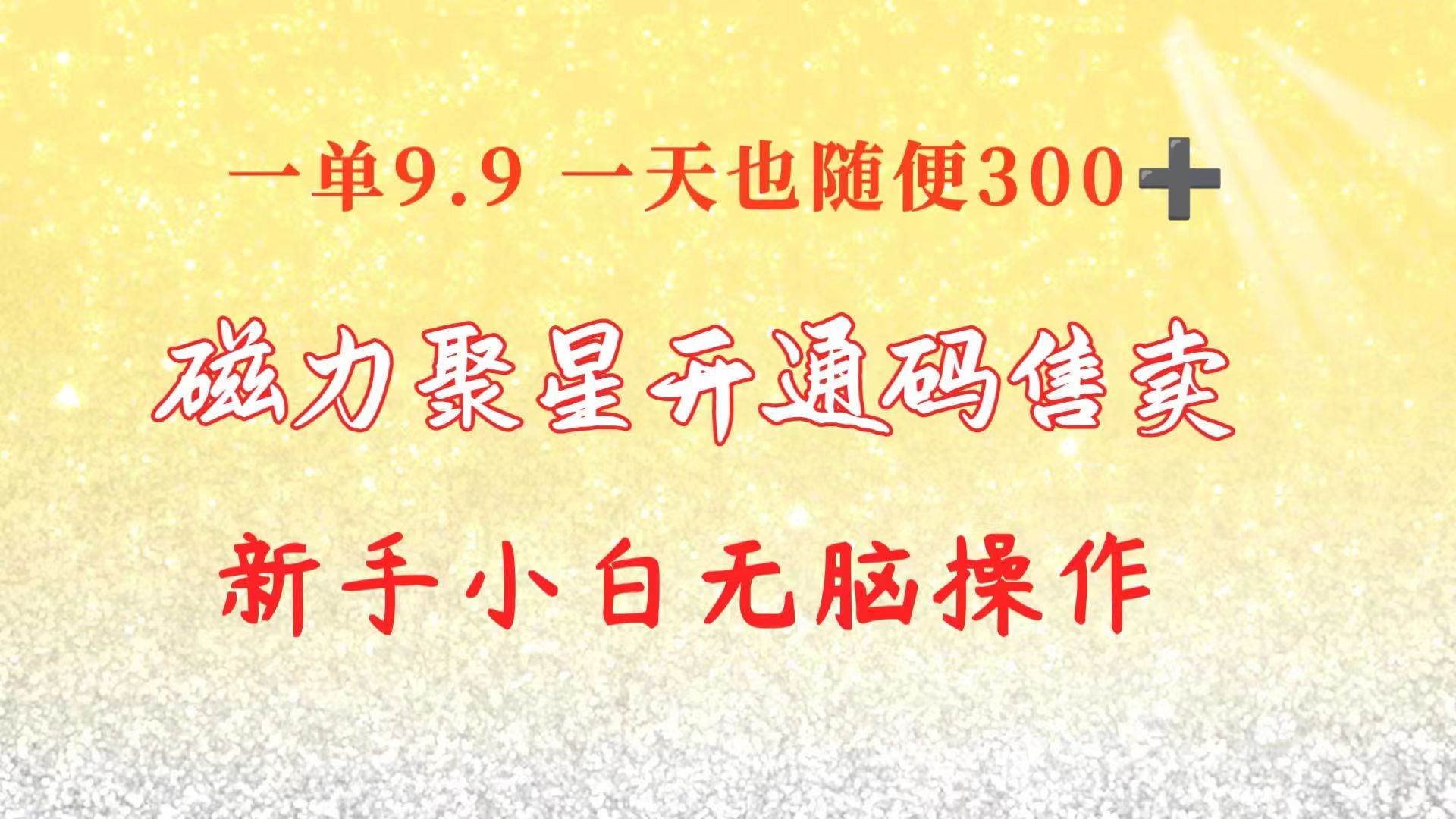 快手磁力聚星码信息差 售卖  一单卖9.9  一天也轻松300+ 新手小白无脑操作-时光资源网