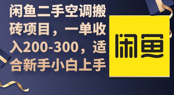闲鱼二手空调搬砖项目，一单收入200-300，适合新手小白上手-时光资源网