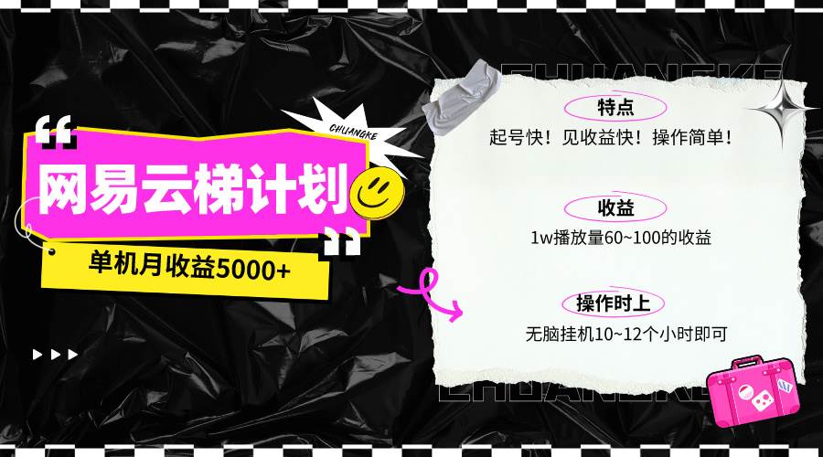 最新网易云梯计划网页版，单机月收益5000+！可放大操作-时光资源网