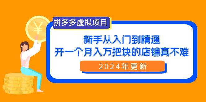 拼多多虚拟项目：入门到精通，开一个月入万把块的店铺 真不难（24年更新）-时光资源网