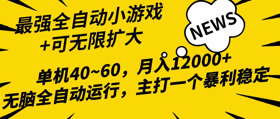 2024最新全网独家小游戏全自动，单机40~60,稳定躺赚，小白都能月入过万-时光资源网