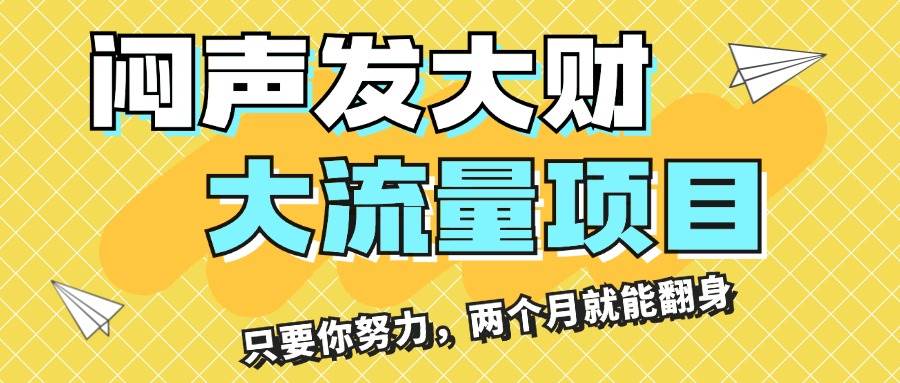 闷声发大财，大流量项目，月收益过3万，只要你努力，两个月就能翻身-时光资源网