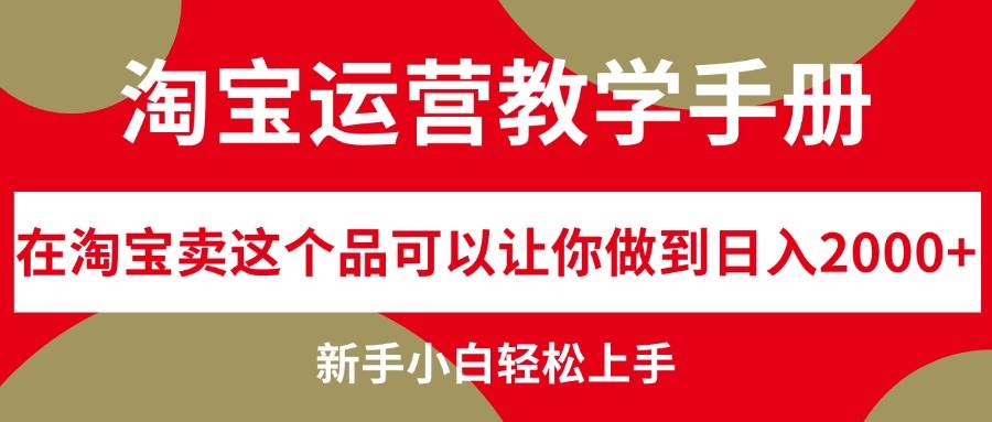 淘宝运营教学手册，在淘宝卖这个品可以让你做到日入2000+，新手小白轻…-时光资源网