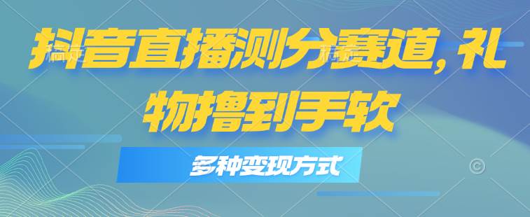 抖音直播测分赛道，多种变现方式，轻松日入1000+-时光资源网