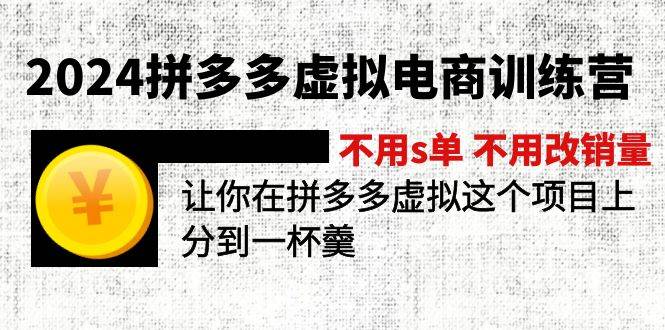 2024拼多多虚拟电商训练营 不s单 不改销量  做虚拟项目分一杯羹(更新10节)-时光资源网