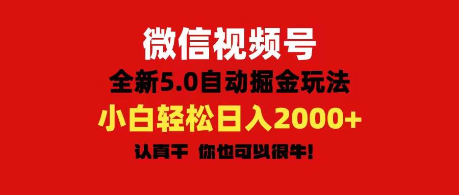 微信视频号变现，5.0全新自动掘金玩法，日入利润2000+有手就行-时光资源网