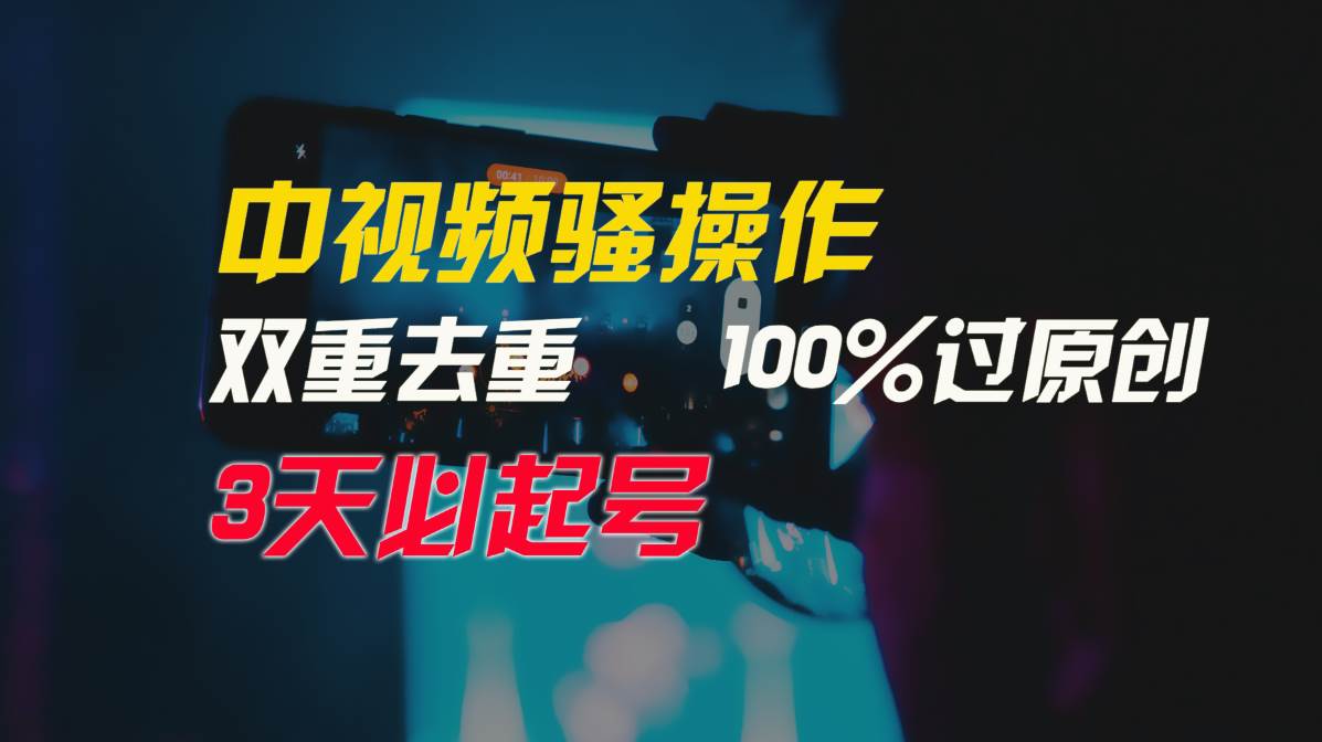 中视频骚操作，双重去重100%过原创，3天比必起号，简单无脑，月入3W+-时光资源网