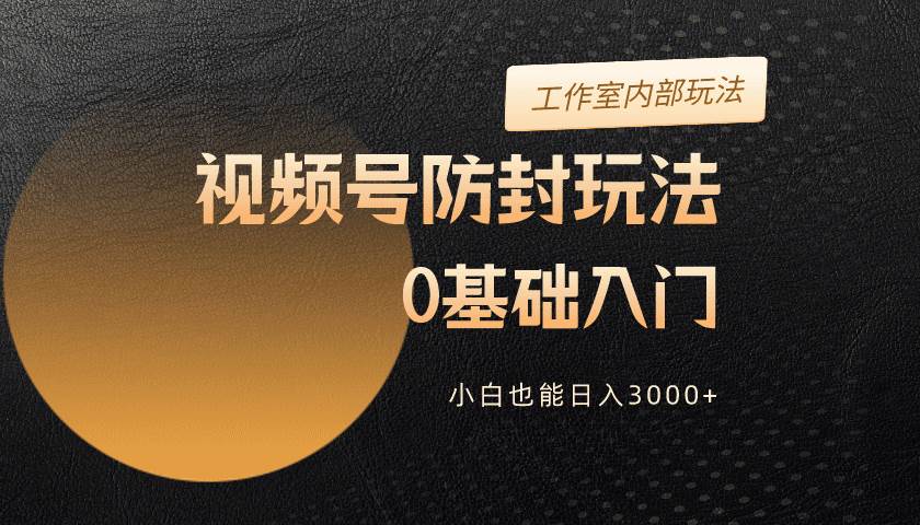 2024视频号升级防封玩法，零基础入门，小白也能日入3000+-时光资源网