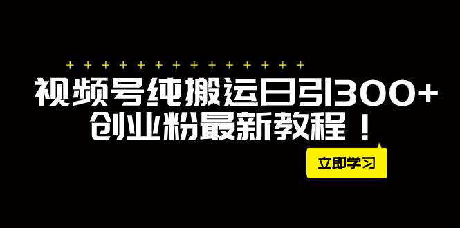 外面卖2580视频号纯搬运日引300+创业粉最新教程！-时光资源网