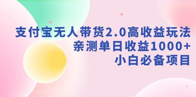 支付宝无人带货2.0高收益玩法，亲测单日收益1000+，小白必备项目-时光资源网