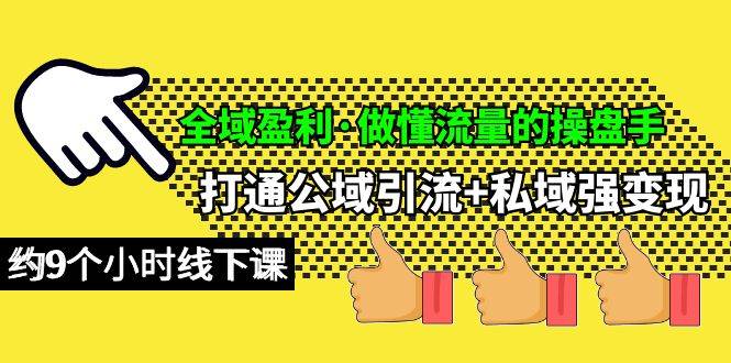 全域盈利·做懂流量的操盘手，打通公域引流+私域强变现，约9个小时线下课-时光资源网