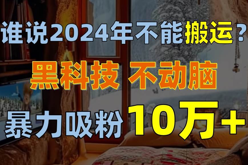 谁说2024年不能搬运？只动手不动脑，自媒体平台单月暴力涨粉10000+-时光资源网