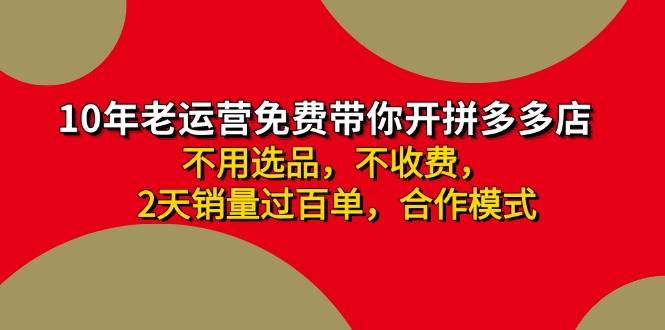 拼多多 最新合作开店日收4000+两天销量过百单，无学费、老运营代操作、…-时光资源网