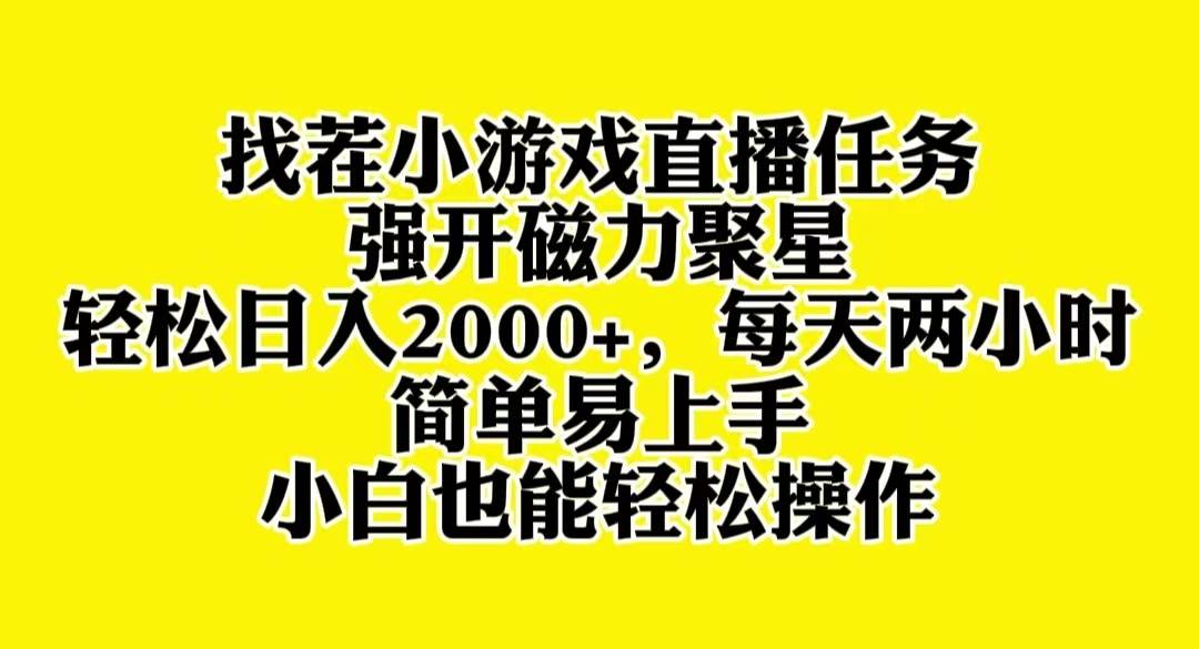 找茬小游戏直播，强开磁力聚星，轻松日入2000+，小白也能轻松上手-时光资源网