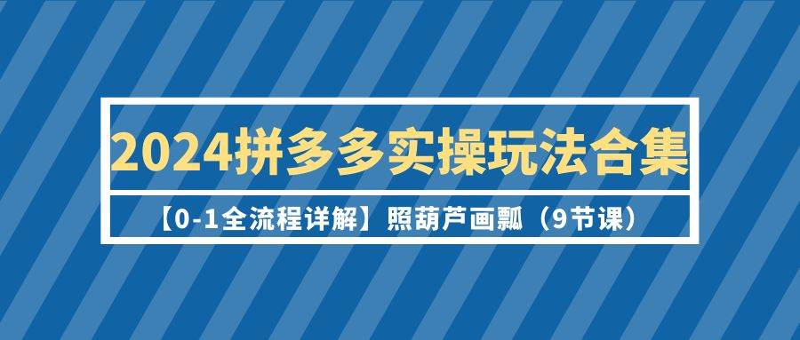 2024拼多多实操玩法合集【0-1全流程详解】照葫芦画瓢（9节课）-时光资源网