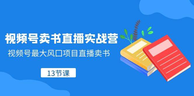 视频号-卖书直播实战营，视频号最大风囗项目直播卖书（13节课）-时光资源网