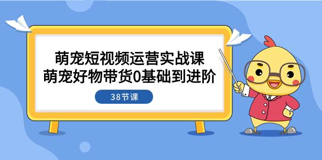 萌宠·短视频运营实战课：萌宠好物带货0基础到进阶（38节课）-时光资源网