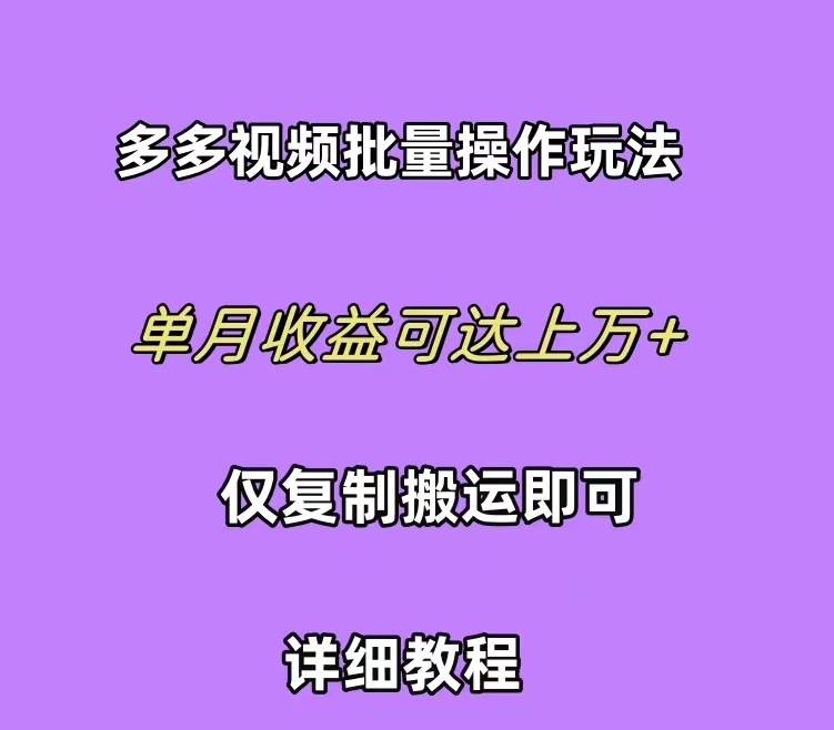 拼多多视频带货快速过爆款选品教程 每天轻轻松松赚取三位数佣金 小白必…-时光资源网