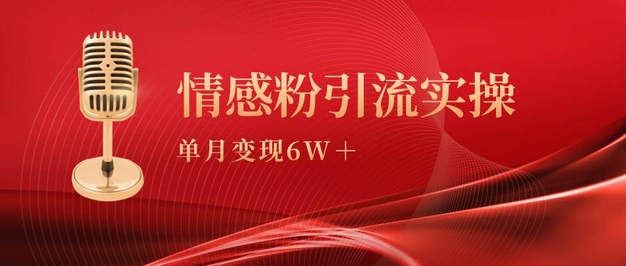 单月变现6w+，情感粉引流变现实操课-时光资源网