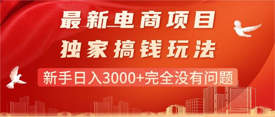最新电商项目-搞钱玩法，新手日入3000+完全没有问题-时光资源网