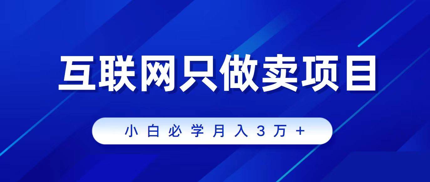 互联网的尽头就是卖项目，被割过韭菜的兄弟们必看！轻松月入三万以上！-时光资源网