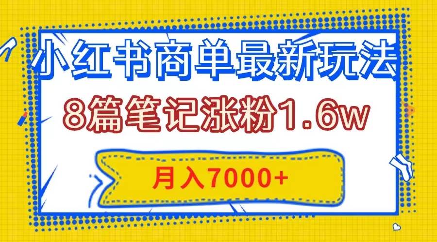 小红书商单最新玩法，8篇笔记涨粉1.6w，几分钟一个笔记，月入7000+-时光资源网