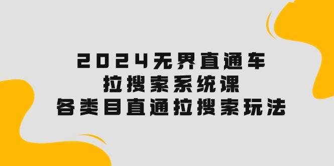 2024无界直通车·拉搜索系统课：各类目直通车 拉搜索玩法！-时光资源网
