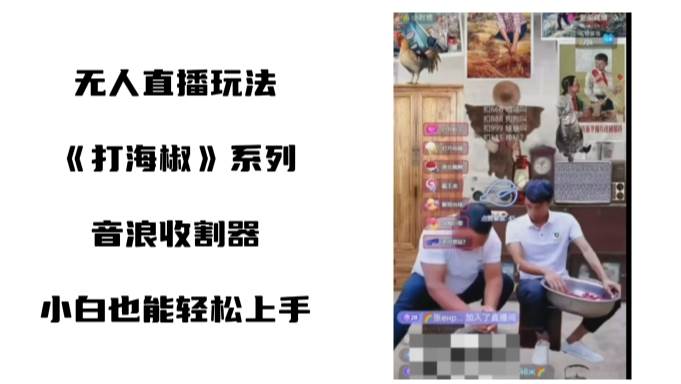 打海椒无人直播整蛊项目，小白轻松上手撸音浪收割器（教程+工具+素材）-时光资源网